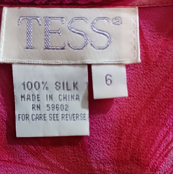 Tess 100% Silk Pink Top size 6 - Picture 2 of 5